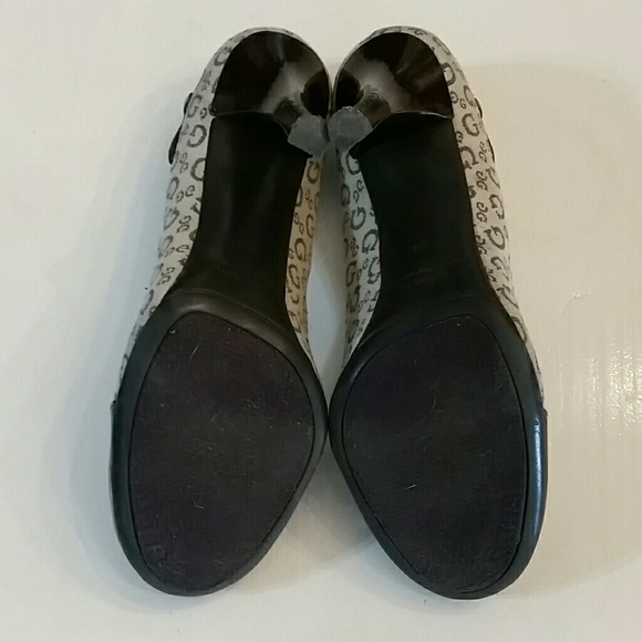 Guess Logo High Heel Shoes Canvas STILETTO Pumps size 10 M - Picture 4 of 4